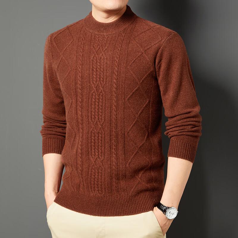 Firstview Men's Winter 98% Wool Round Neck Sweater FV25D1990
