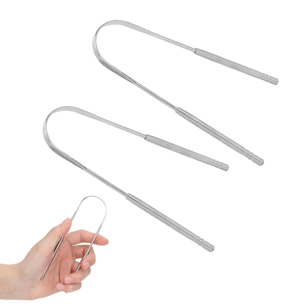 U Shaped Stainless Steel Tongue Scraper Bad Breath Removal Oral Health Protection Tongue Cleaner