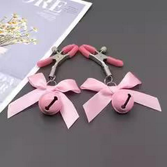 Women's Erotic SM Bell Nipple and Vaginal Clamps for Flirting, Clitoral Stimulation, and Maid Training