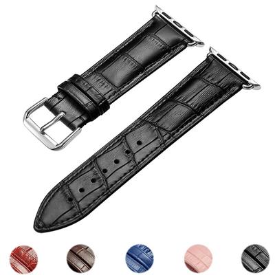 Crocodile Leather Band for Apple Watch Ultra 49mm 45mm 41mm 40mm 38mm 42mm 44mm Strap for IWatch 8 7 6 SE 5 4 3 2 Bracelet