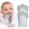 Baby Teething Mittens 2 Pack, Silicone Teething Gloves Toys for Infants 0-6 Months, Soothe Sore Gums, BPA Free, Gray Dots