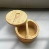 Multifunctional Wood Spice Box Swivel Lid Kitchen Condiment Pots  Kitchen Organizer