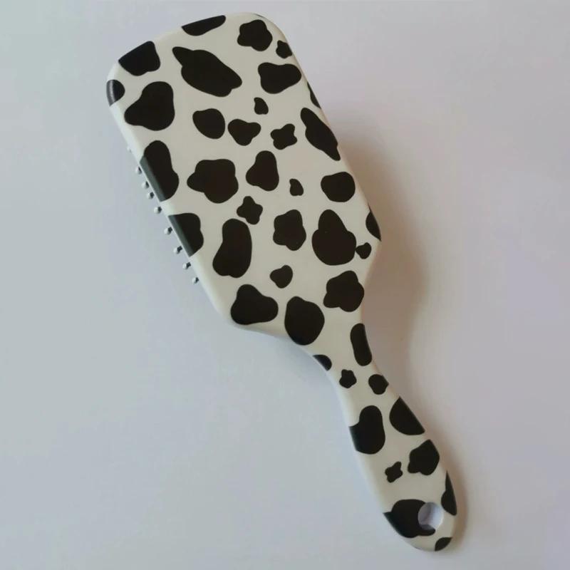 1 Pcs Home Leopard Air Cushion Combs Salon Women Scalp Massage Comb Handle Wide Teeth Hair Brush Anti-static