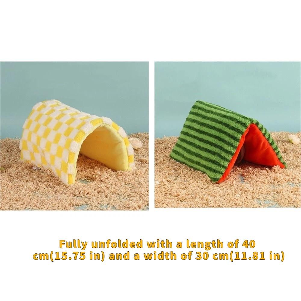 Warm Hamster Cotton Mat Foldable Pet Cave Nest Plush Small Pet Sleeping House  Autumn Winter