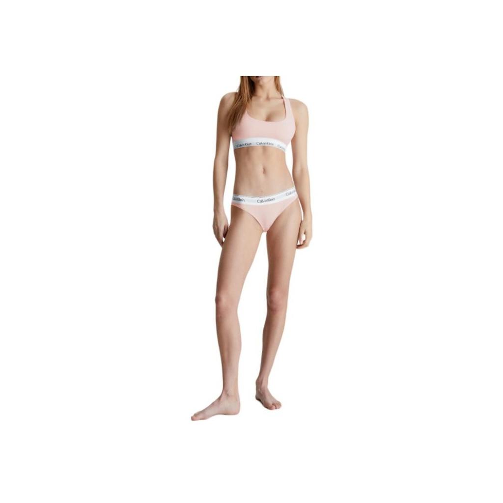 Calvin Klein Modern Cotton Letter Slim Triangle Bikini Briefs Women Underwear Pink 0000F3787E-2NT