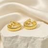 Small Ribbed Huggie Hoop Earrings, 3 Colors Hypoallergenic Earrings for Women, Daily Wear Jewelry Gift