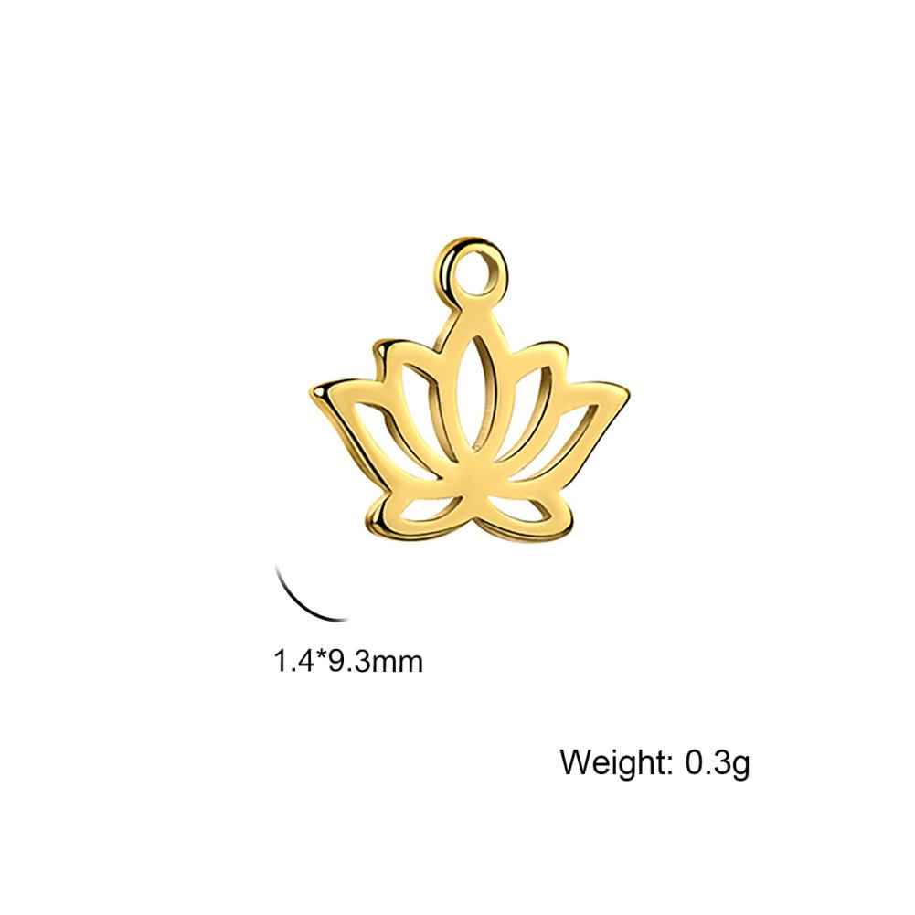 5pcs/lot Stainless Steel Lotus Flower Charm for Jewelry Making Chakra Buddhism DIY Pendant for Earring Necklace Bracelet