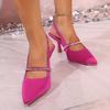 Fashion Women Sandals New Fashion Summer High Heels Closed Toe Single Sandals Thin Mid-heeled Fashion Hollow Pointed Toe Women Sandals