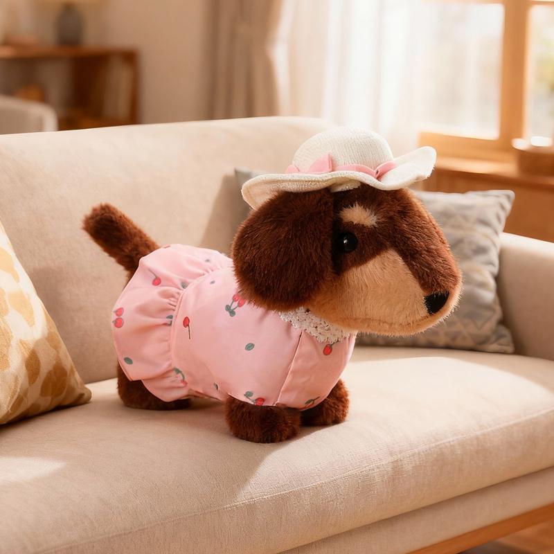 Non-Toxic 25/35Cm Cute Dachshund Plush Toys Wear Clothes Doll Kawaii Pink Dress Blue Shirt Bee Dress Up Dachshund Doll Birthday Gift Toys