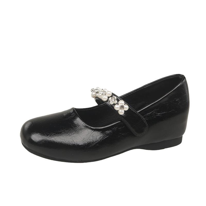 Square Head Silver Mary Jane Shoes Women's Summer Skirt Temperament Versatile Small Leather Shoes Flat Bottom Shallow Mouth Single Shoes Doudou Shoes