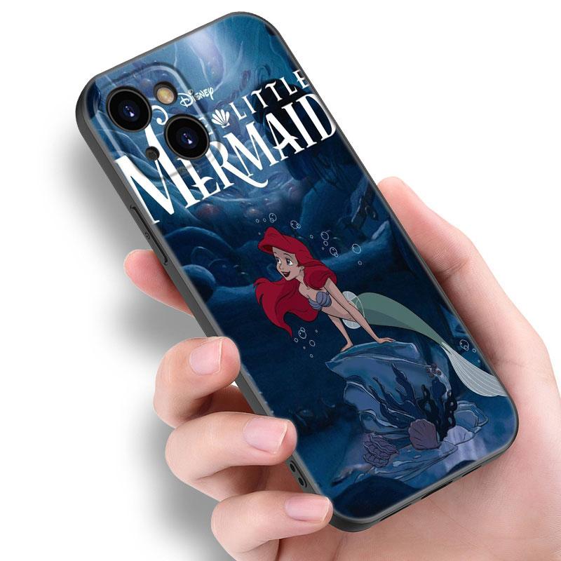 The Little M-Mermaid Phone Case For Apple iPhone 12 13 Mini 11 14 15 Pro Max 7 8 Plus X XR XS SE 2020 2022 Black Silicone Case