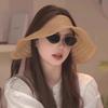 Big eaves sunscreen empty top hat children beach seaside full face sunshade vacation foldable straw hat