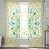 Vintage Farmhouse Style Pattern Tulle Curtain Voile Transparent Tulle for Bedroom Living Room Kitchen Sheer Window Curtains