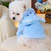 1pc Pet Dog/Cat Cute Bear Ear Hooded Sweatshirt, Soft Plush, Comfortable Costumes Suitable For Dogs And Cats, Blue Color