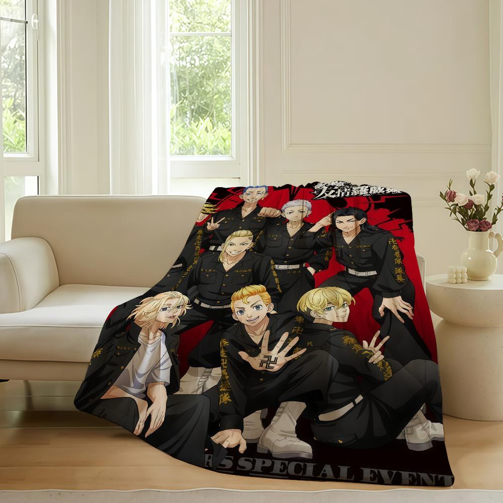 Adventure anime Tokyo Revengers Blanket For Sofa Office Bed Plane Travel Sleep Read Relax Camping Soft And Warm
