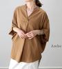 Japanese summer new spring and autumn V-neck pullover loose and thin solid color shirt top women's shirt