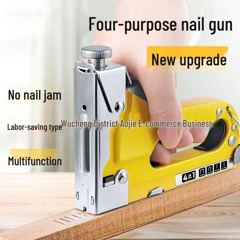 4-in-1 Staple Gun & Brad Nailer for Woodworking, Decoration, and Furniture