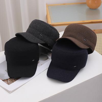 Hat Men's Winter Plus Velvet Thick Flat Top Hat Outdoor Cold Protection Fashionable Ear Protection Duck Tongue Warm Cotton Hat