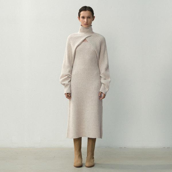 ATELIER NAIN Wool Knit Dress&Bolero Set S(Op-6236)