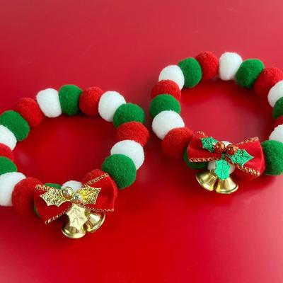 1/2pcs Pet Christmas Decoration Cat Scarf Christmas Puppy Collar Cute Small Bell Cat Collar Pet Decoration Accessories