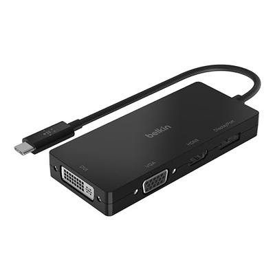 Belkin USB-C auf HDMI + VGA + DVI + DisplayPort 4-in-1 Videoeingangsadapter für iPad, iPad Pro, iPad mini, MacBook, MacBook Pro, MacBook Air, Windows, S
