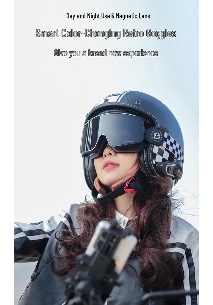 Smart Color-Changing Anti-Fog Polarized Motorcycle Goggles with Wind, Sand, and UV Protection