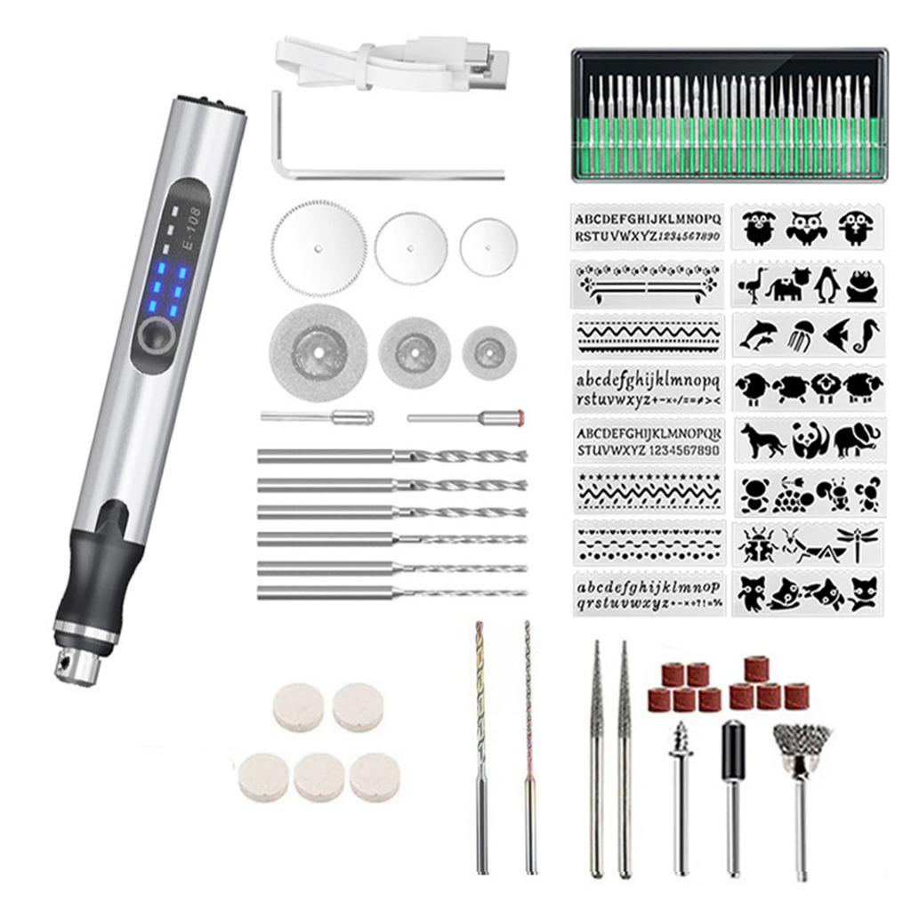 USB Rechargeable Cordless Engraver With 3Mode Interchangeable Bit For Precise Carving Polishing On Various Materials