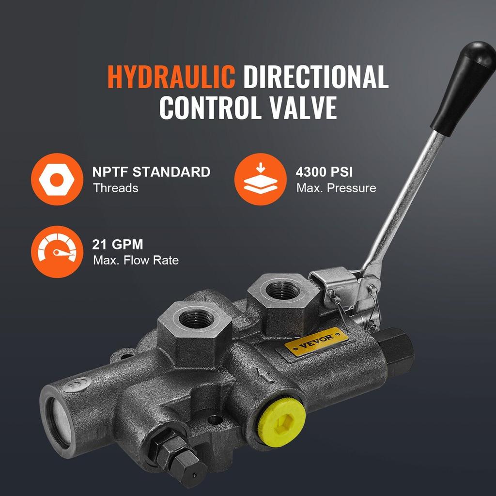 Hydraulická sada čerpadla pro štípačku dřeva, 16 GPM, dvoustupňové hliníkové hydraulické zubové čerpadlo 4000 PSI, s ventilem, vstup 1'', výstup 1/2'' NPT, 3600 ot./min, pro malé