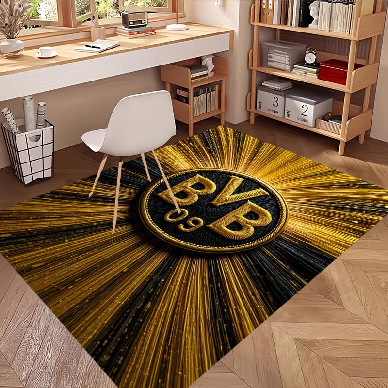 Borussia Dortmund Print Rug, Washable Floor Carpet, For Entryway Dorm Laundry Room Office Study, Home Decor Birthday Christmas Gift