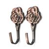2Pcs/Set New Rose Pattern Metal Curtain Hooks Home Wall Door Decorative Hook Backs