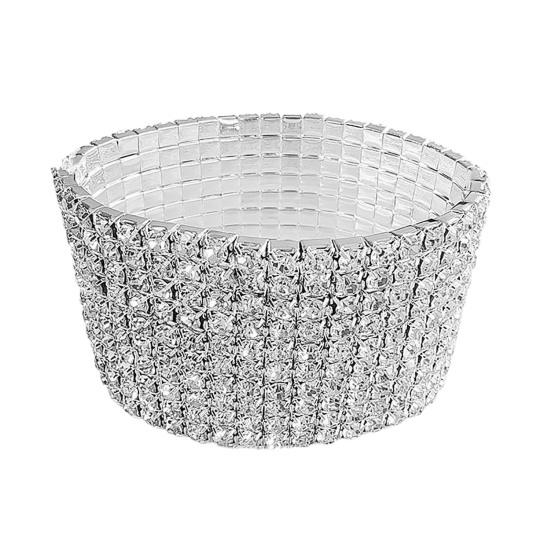 1 Set Women Jewelry Set Luxury Elegant Shiny Full Rhinestones Inlaid Sparkling Dress Up Gift Simple Bridal Necklace Bracelet