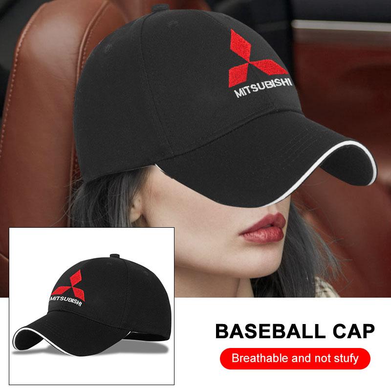 Outdoor Sport Running Adjustable Cap Car Baseball Cap Hat Badge For Mitsubishi Outlander I200 Pajero Eclipse ASX Lancer Space Delica Ex