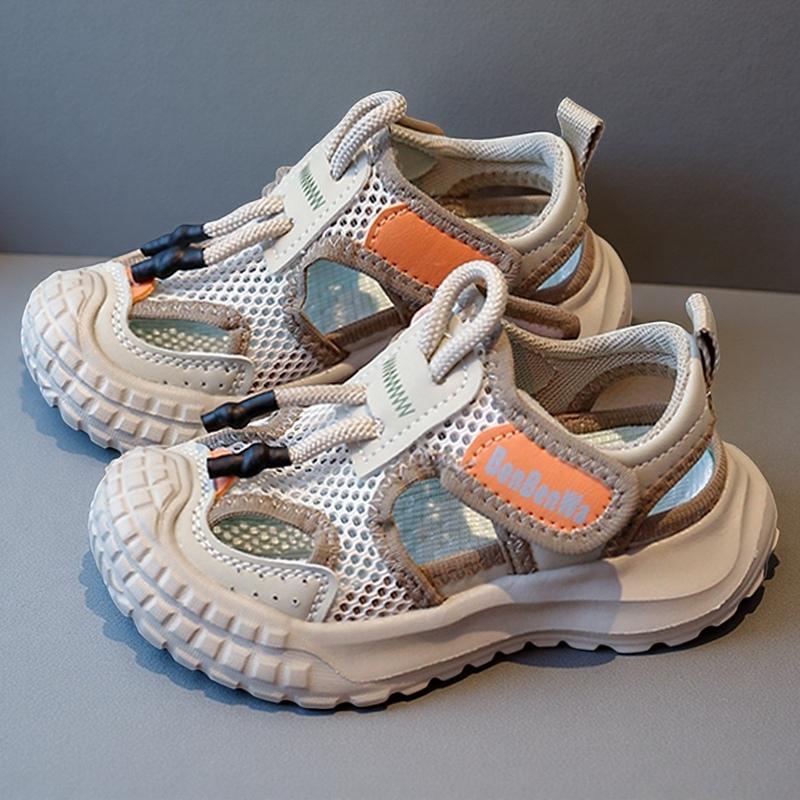 Kids Casual Shoes Hollowed-out Boys Girls Sandals Mesh Breathable 2025 Summer New Children Beach Shoes Non-slip Soft Sole Trendy