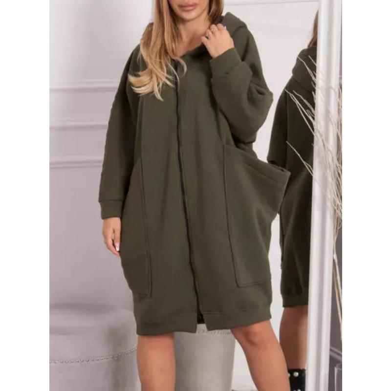 IHUASU Giacche e cappotti a maniche lunghe autunnali e invernali con stampa a tinta unita casual vintage da donna