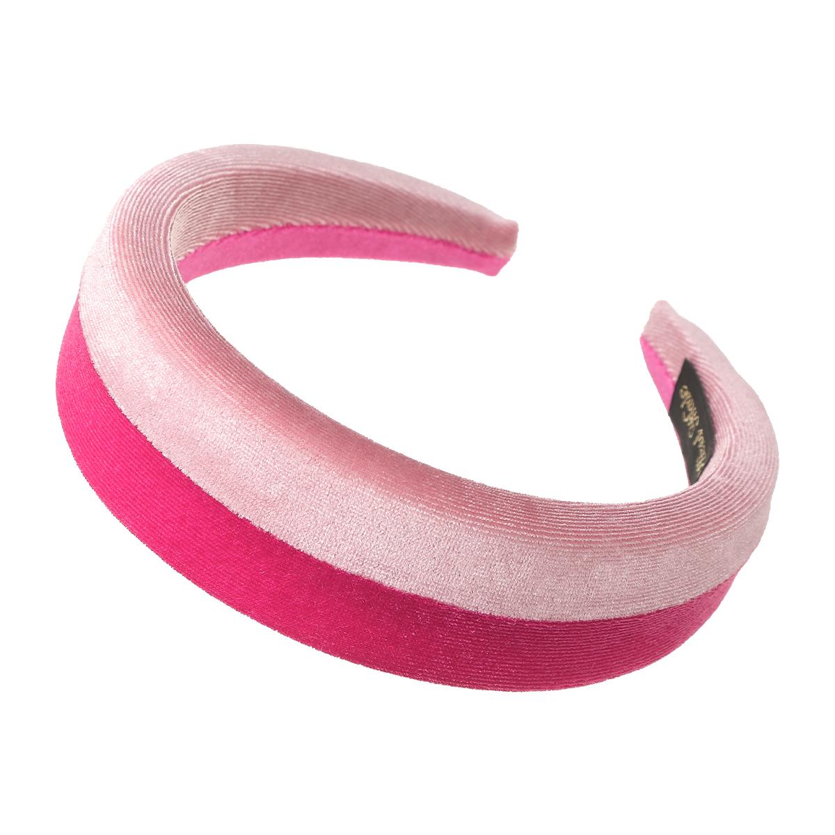 AWAYTR Contrasting Colors Velvet Stuffed Headband New Padded Hair Band for Women Wide Bezel Hair Hoop Girls Sponge Thick Headwea
