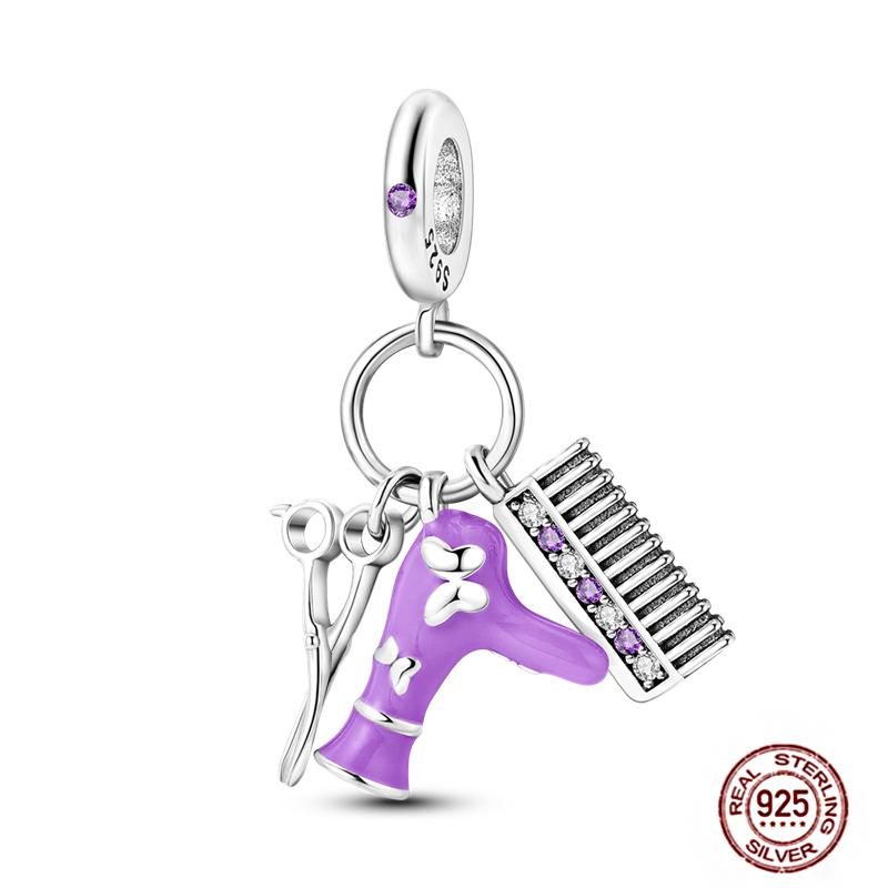 Daily Articles Copper Pink Perfume Charms Camera Dumbbell Smart Watch Beads Fit Original Bracelets Diy Jewelry Gift