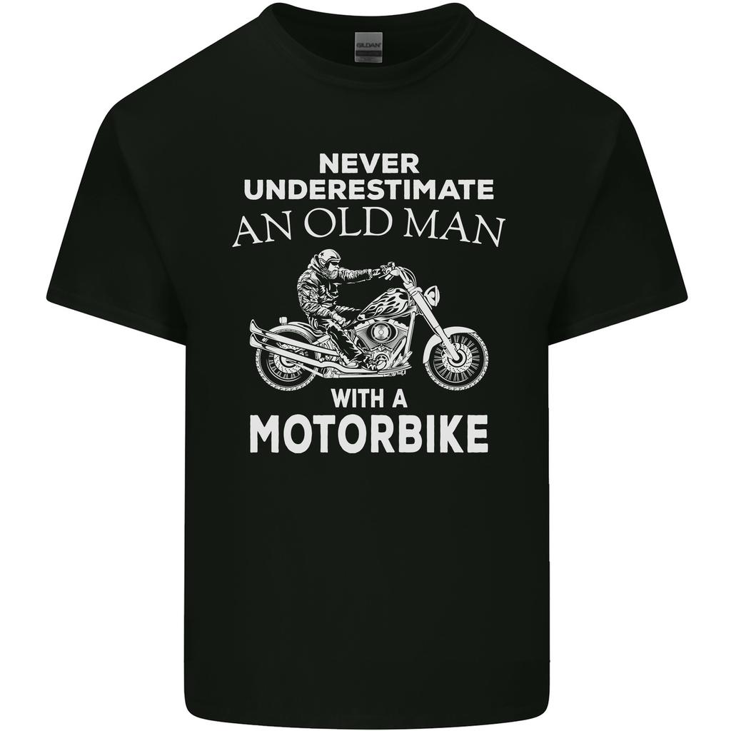 Biker Old Unisex Motorbike Motorcycle Funny Unisexs Light Cotton Tshirt
