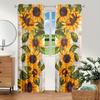 2 Pieces, Vibrant Countryside Sunflower Curtains - Semi Transparent - Suitable for Living Room, Bedroom, Office Home Decoration.