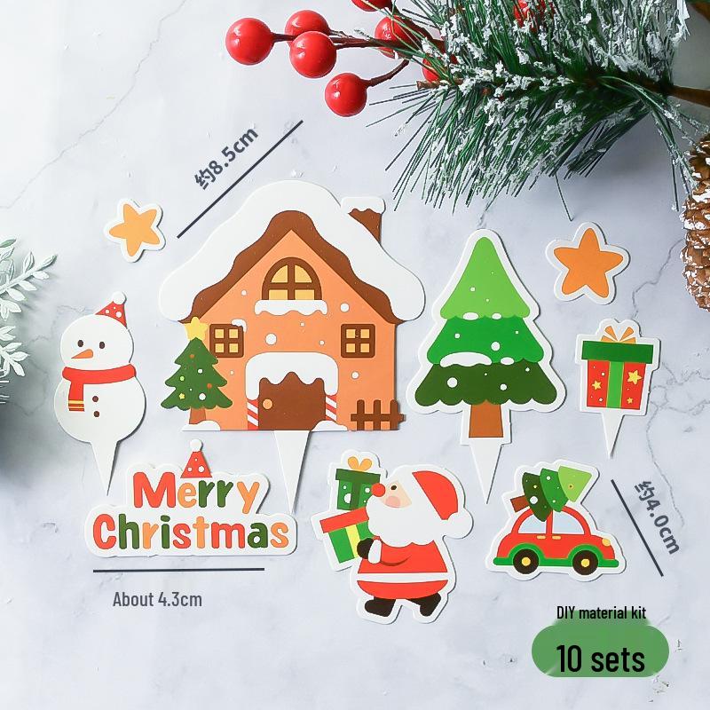 Popular Soft Glue Christmas Cake Ornaments: Santa Claus & Snowman Inserts for Holiday Party Desserts