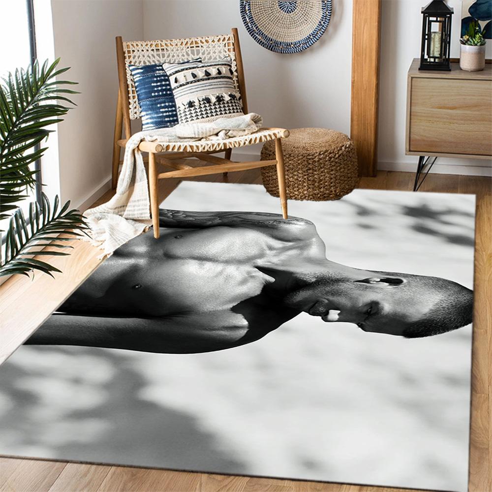Man Black White Carpet Design for Dining Room Playrooms Decorate room Study room Anti-slip Rug Office home decor