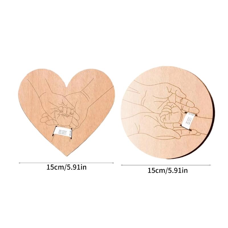 Baby Birth Wooden Board Hospital Bracelet Holder Engraved Detail for Newborns Photography Session Family Gift