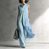 Women Sleeveless Longline Vest And Wide Leg Pants Set Contrast Color Casual Loose Fit Summer Outfit
