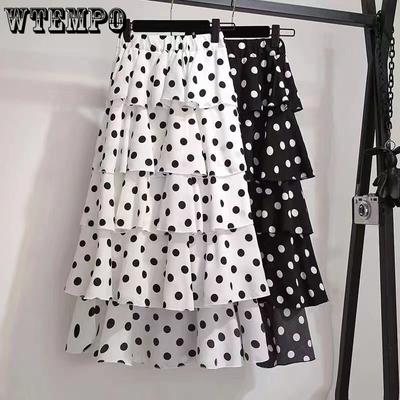 Polka Dot Skirt In The Long Summer Fairy Skirt Chiffon Skirt Cake Skirt