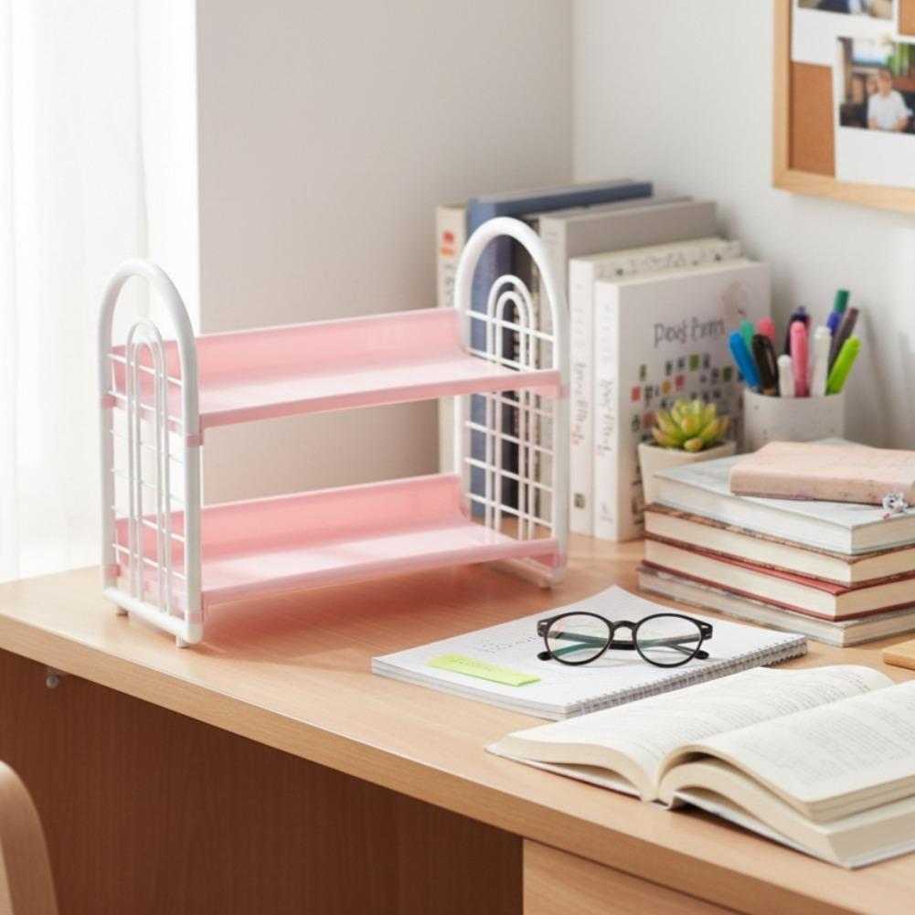 Mehrstufiges Wohnheim-Aufbewahrungs-Bücherregal Schreibtisch-Organizer Kunststoff-Regal für Schreibtisch im Büro Badezimmer Küche Kosmetik-Zubehör Werkzeuge