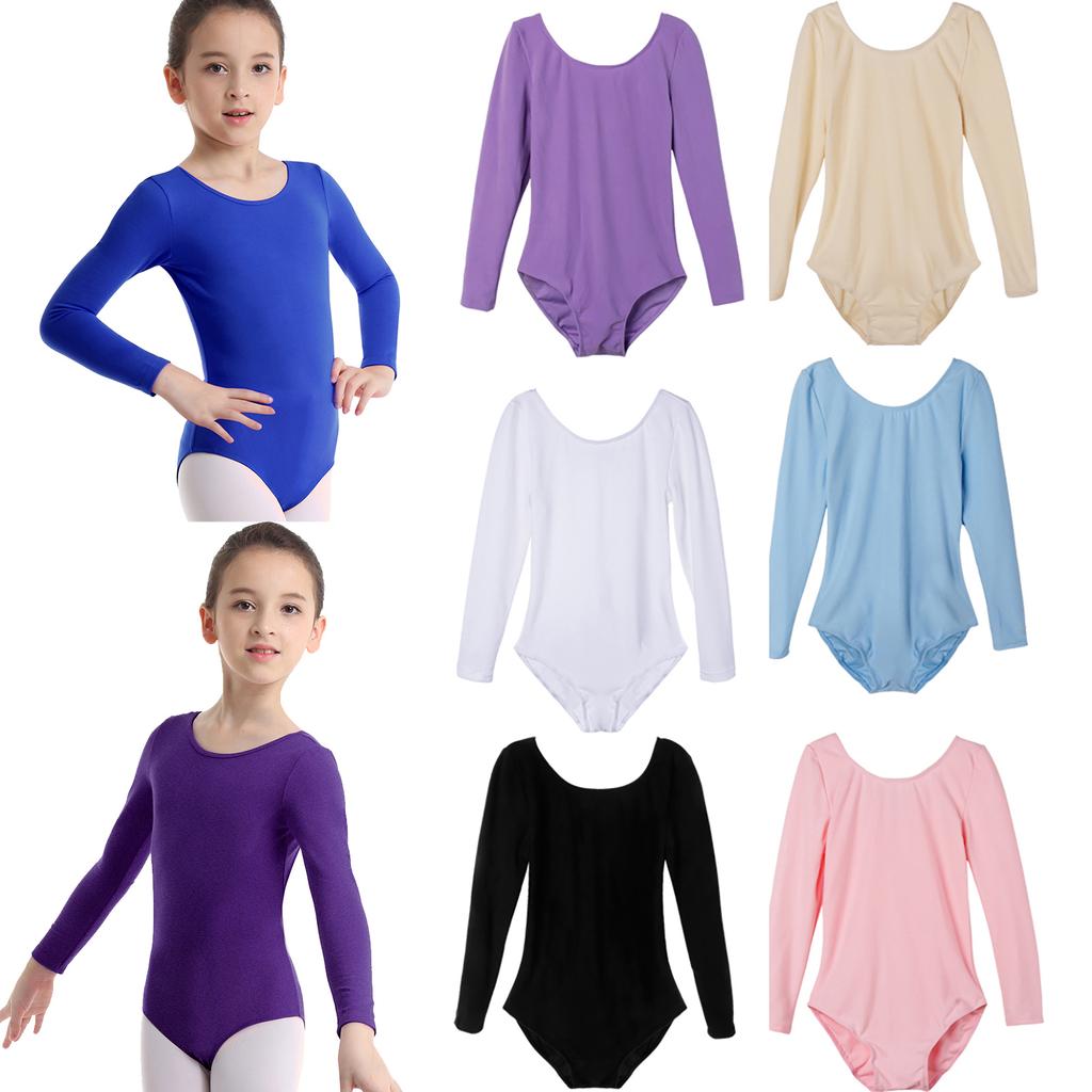 Kid Ballet Long Sleeve Bodysuit Dance Class Costumes Gymnastics Leotard for Little Girl