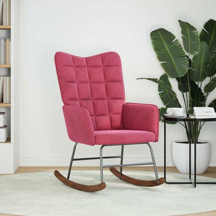 VidaXL Chaise à bascule Rouge bordeaux Velours, chaise, chaise de salon, chaise de relaxation, chaise longue, siège de 4016837