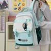Backpack Large Capacity Contrast Color School Bag for Junior High School High School College Students Fashionable and Trendy Campus Backpack