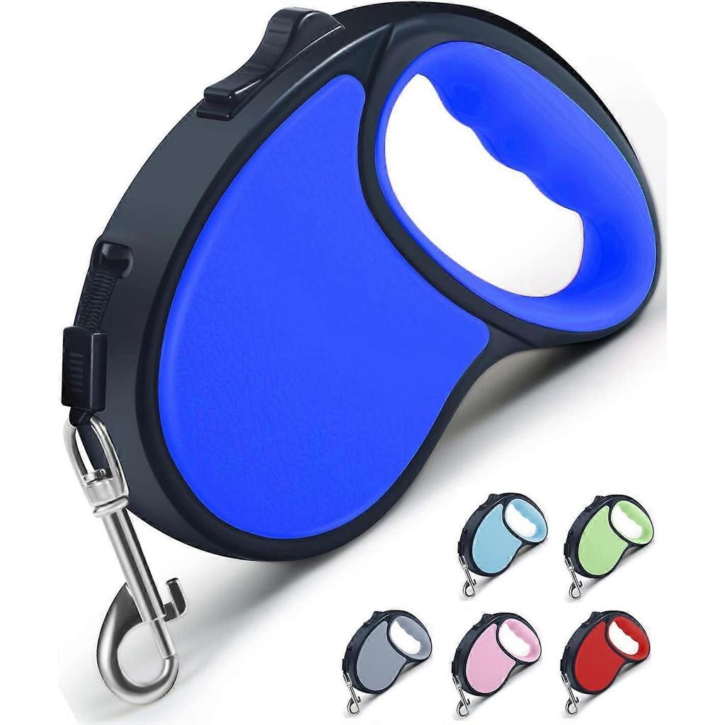 Leash, 5M Retractable, 360° Tangle-Free Smooth and Durable Nylon Strap with Non-Slip Handle, Suitable for Small and Medium Dogs (Royal Blue)