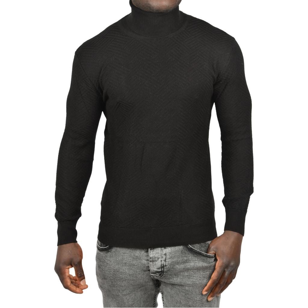 DeepSEA  Desenli Dar Kesim Tam Balıkçı Yaka Triko Boğazlı Kazak 2505510