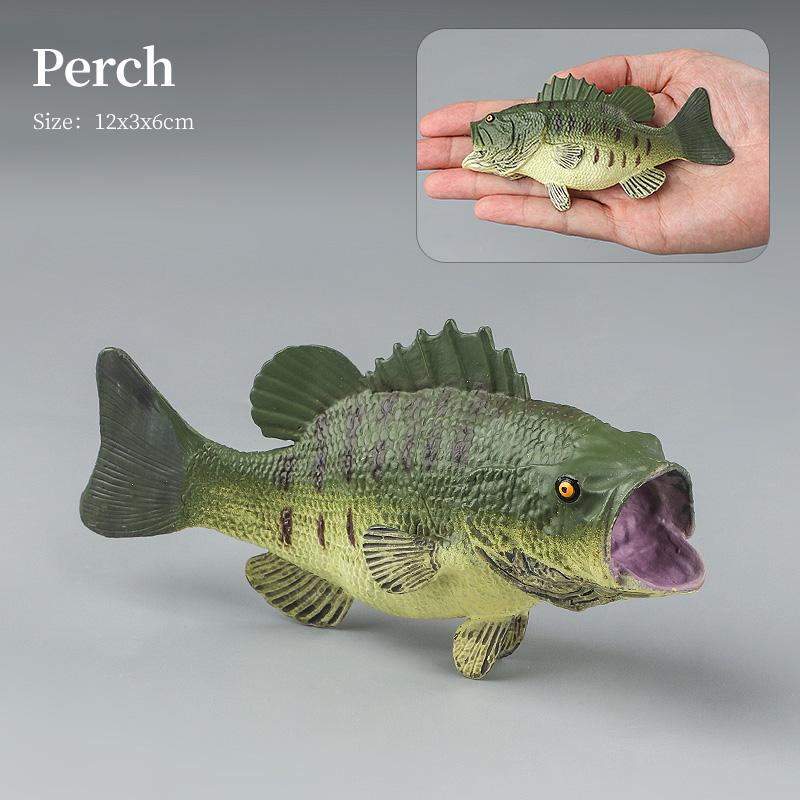 Set di Action Figure Modello Animali Marini - Pesci Oceanici Tonno Pesce Vela Persico Cernia Salmone PVC Giocattolo Educativo per Bambini
